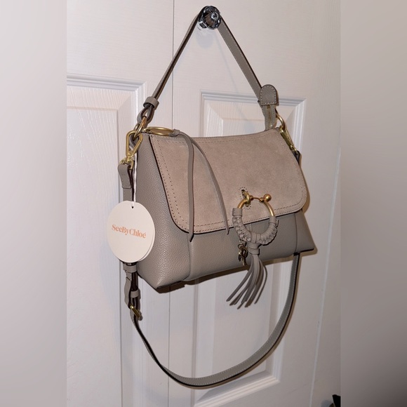 See by Chloé Joan Leather and Calfskin Bag - NWT (Motty Grey) - Picture 3 of 5
